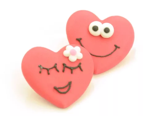 Cake-Masters szívek arccal cukorból, 10 db