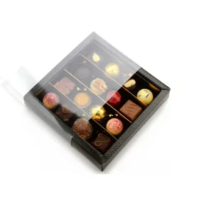 Cake-Masters bonbon doboz, fekete, 145x145 mm