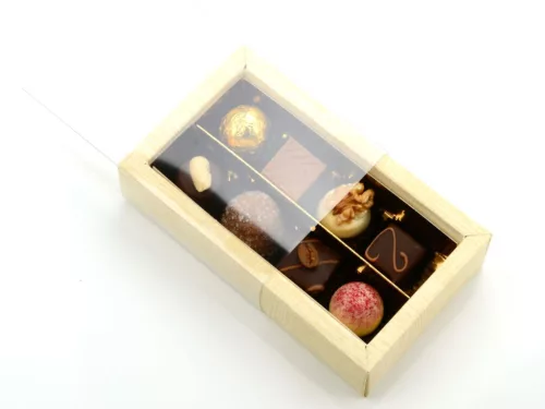 Cake-Masters bonbon doboz, bézs, 145x75 mm
