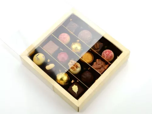 Cake-Masters bonbon doboz, bézs, 145x145 mm