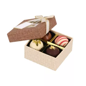 Cake-Masters bonbon doboz, barna, 4 db-os, 8×8 cm