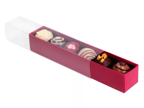 Cake-Masters bonbon doboz, rubinpiros, 6 db-os, 18×3 cm