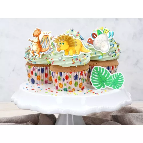 Cake-Masters tortadísz, dino, ostyapapír, 16 db