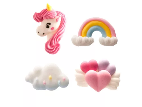 Dekora cukor díszítések unikornis, 8 db