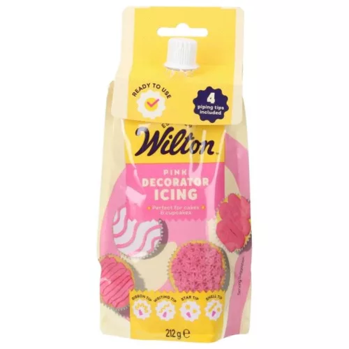 Wilton dekorációs íróka, PINK, 212 g – 4 díszítőfej, kész használatra