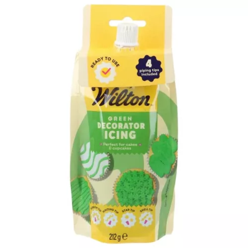Wilton dekorációs íróka, ZÖLD, 212 g – 4 díszítőfej, kész használatra