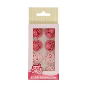 FunCakes cukordísz, apró virág, rózsaszín, 64 db