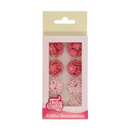 FunCakes cukordísz, apró virág, rózsaszín, 64 db