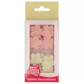 FunCakes Marcipán dekoráció margaréták fehér-rózsaszín, 12 db