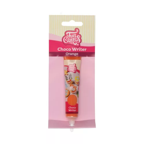 Funcakes csokoládé íróka, narancssárga, 25g