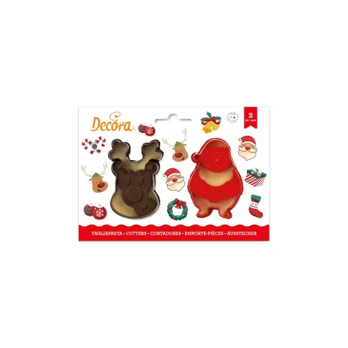 Decora kiszúró szett, Mikulás és rénszarvas, műanyag