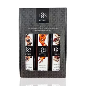 1883 Díszdobozos Ajándékszett 3X25cl (Mogyoró szirup, Amaretto szirup, Sóskaramell szirup)