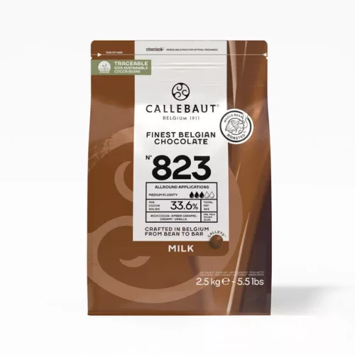 Callebaut Belga tejcsokoládé, 33,6%, 823, 2,5kg