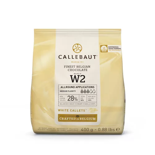 Callebaut Belga fehércsokoládé, 28%, W2, 400g