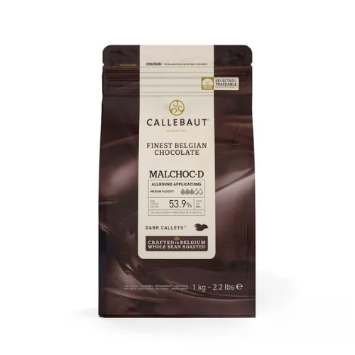 Callebaut Belga étcsokoládé pasztilla édesítőszerrel, 53,9%, cukormentes, 1kg