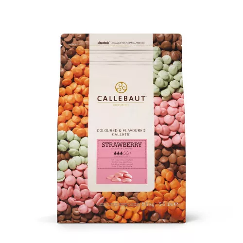 Callebaut Belga csokoládé pasztilla, rózsaszín, eper ízű 2,5kg