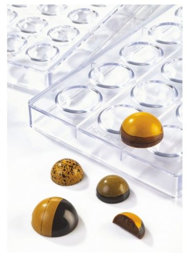 Martellato csokoládé forma, polikarbonát, félgömb, 15db