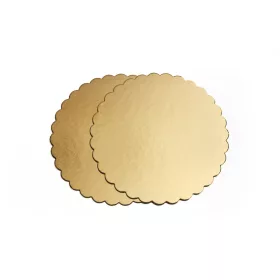 Prémium tortaalátét, hullámos, arany, 3mm, 20cm - doboz