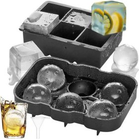   Ruhhy jégkocka készítő forma, 2 az 1 ben kocka és gömb, szilikon, 20 db-os