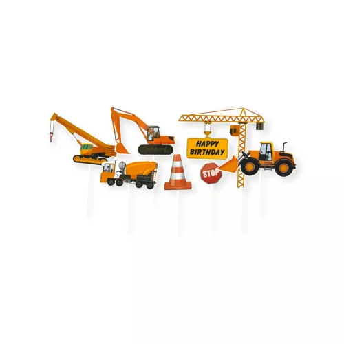 Tortadísz beszúró, építési terület, 7db, 21cm