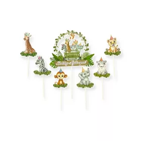 Tortadísz beszúró, szafari, 7db, 22cm