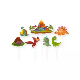 Tortadísz beszúró, dinopark, 7db, 21,5cm