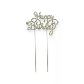 Tortadísz beszúró, Happy Birthday, svarovszki kővel