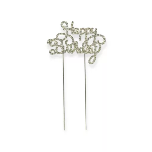 Tortadísz beszúró, Happy Birthday, svarovszki kővel