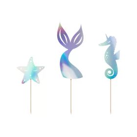 PartyDeco tortadísz beszúró, hableány, 24,5cm
