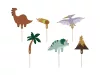PartyDeco tortadísz beszúró, dinoszaurusz, 8-12 cm