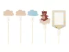 PartyDeco tortadísz beszúró, Teddy maci, 12-14 cm