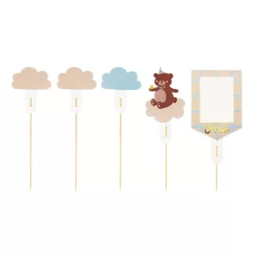 PartyDeco tortadísz beszúró, Teddy maci, 12-14 cm