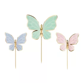 PartyDeco tortadísz beszúró, pillangó, 9×6,5 cm