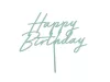 PartyDeco tortadísz beszúró, akril, Happy Birthday, zöld, 16,5cm