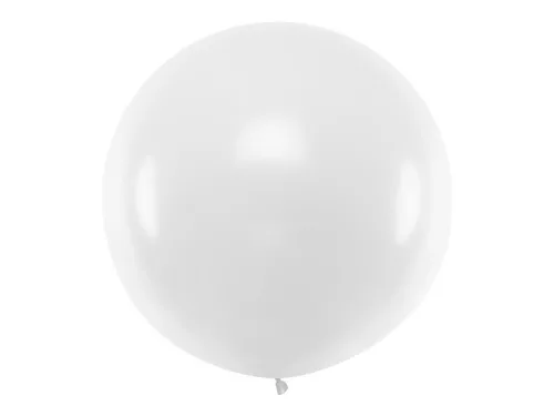 PartyDeco lufi, kerek, pasztell fehér, 100cm, 1 db