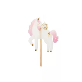 PartyDeco születésnapi gyertya, unikornis, 9cm
