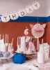 PartyDeco számgyertya, világos rózsaszín, 5,5 cm, 6