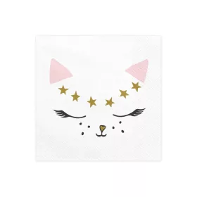 PartyDeco szalvéta, cica, 33×33cm, 20db
