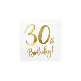 PartyDeco születésnapi szalvéta, 30, 33×33 cm, 20 db