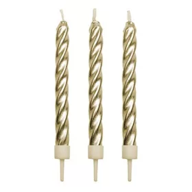 PME csavart gyertya, 6,2 cm, arany, 10 db