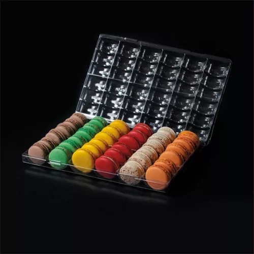 PAVONI MACARON BOX, műanyag macaron tároló doboz, 36 db, 29,5x19,5 cm - 200 darab