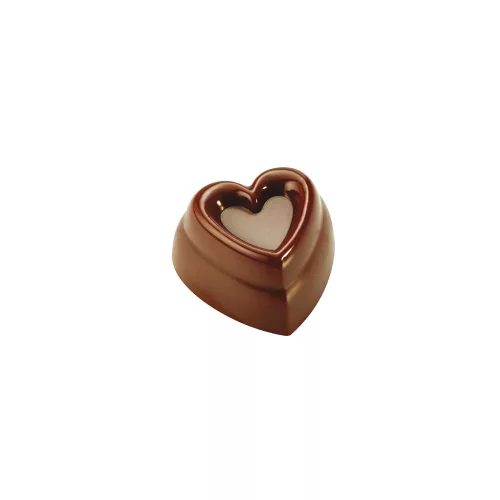 PAVONI bon-bon forma, polikarbonát, szív, 30×30×17mm, 21 db/lap
