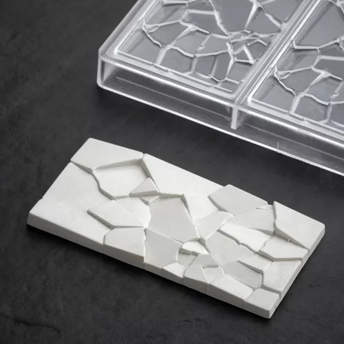 PAVONI bon-bon forma, polikarbonát, táblás, 155×77×10mm, ~100g, 3 tábla/lap, 275×175mm lap