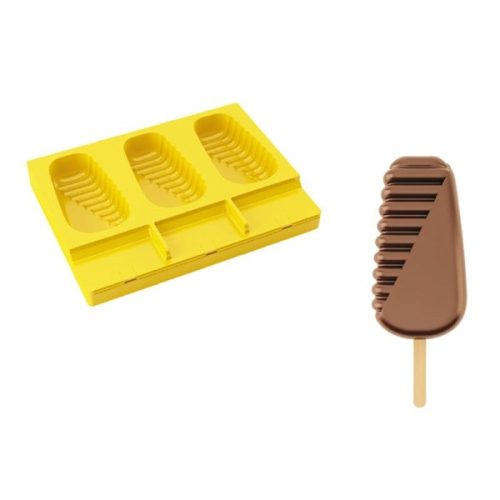 PAVONI ACAPULCO, szilikon jégkrém forma, 3 db + 50 db pálcika, 5x9,5 cm