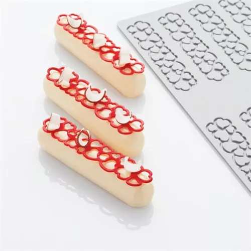 PAVONI HEARTS3, forma, szilikon, díszítéshez, 2x5 db, 12x2,7x0,2 cm