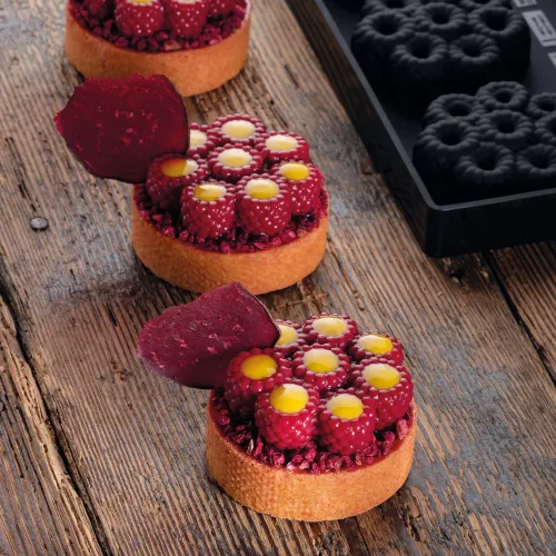 Pavoni Mini Scarlet szilikon tortadíszítő forma, 8 db, Ø65mm