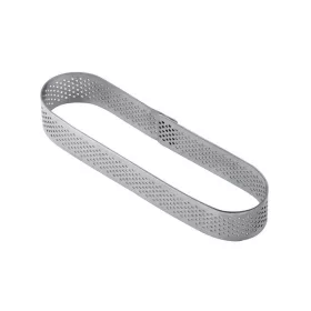   PAVONI TART RING, hosszúkás perforált tart forma, rozsdamentes acél, 12,5x3x2 cm