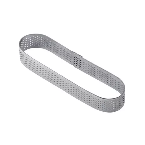 PAVONI TART RING, hosszúkás perforált tart forma, rozsdamentes acél, 12,5x3x2 cm
