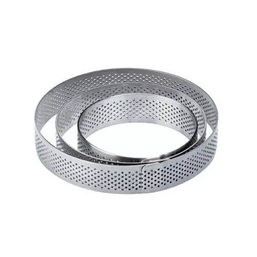 PAVONI TART RING, kerek perforált tart forma, rozsdamentes acél, 9 cm