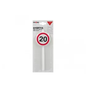 Kerek számgyertya 20-as, 14 cm